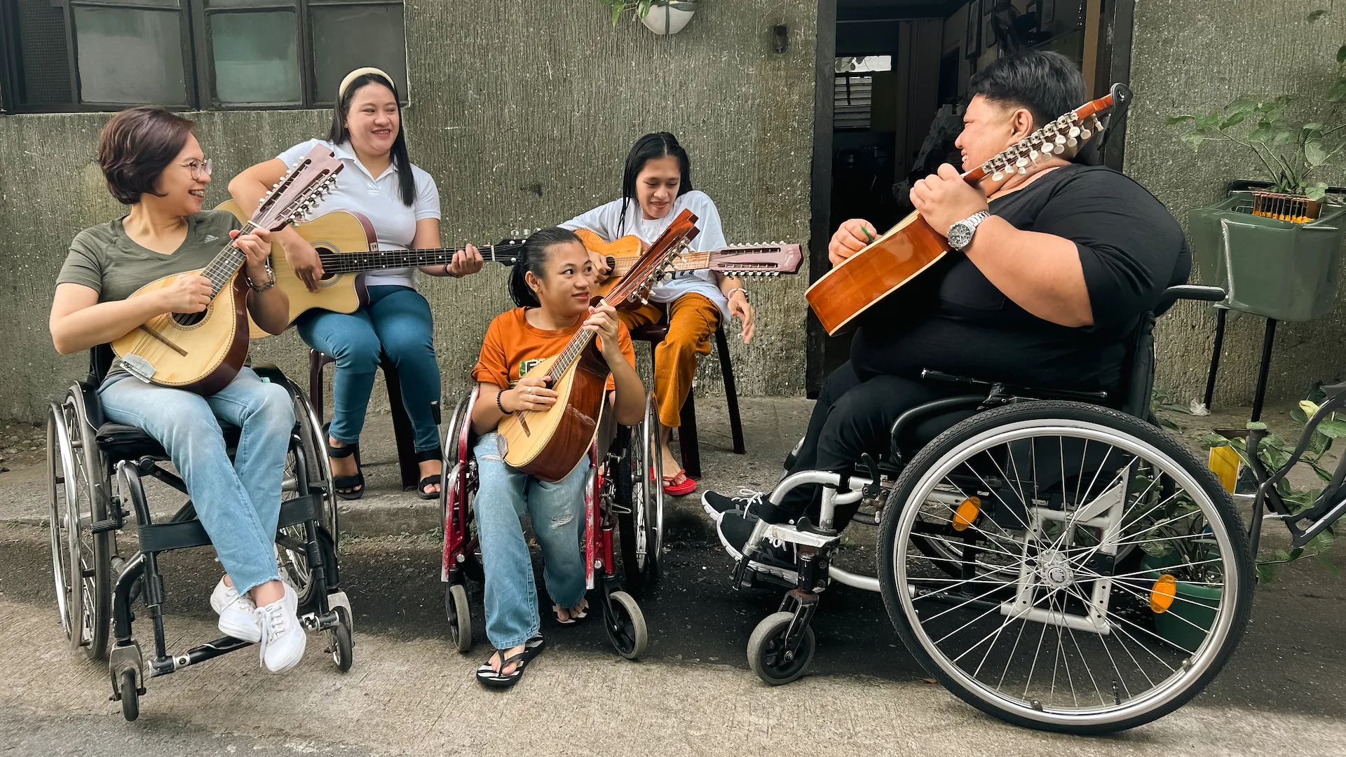 Adeline leads a small team of talented players in their daily rehearsal.