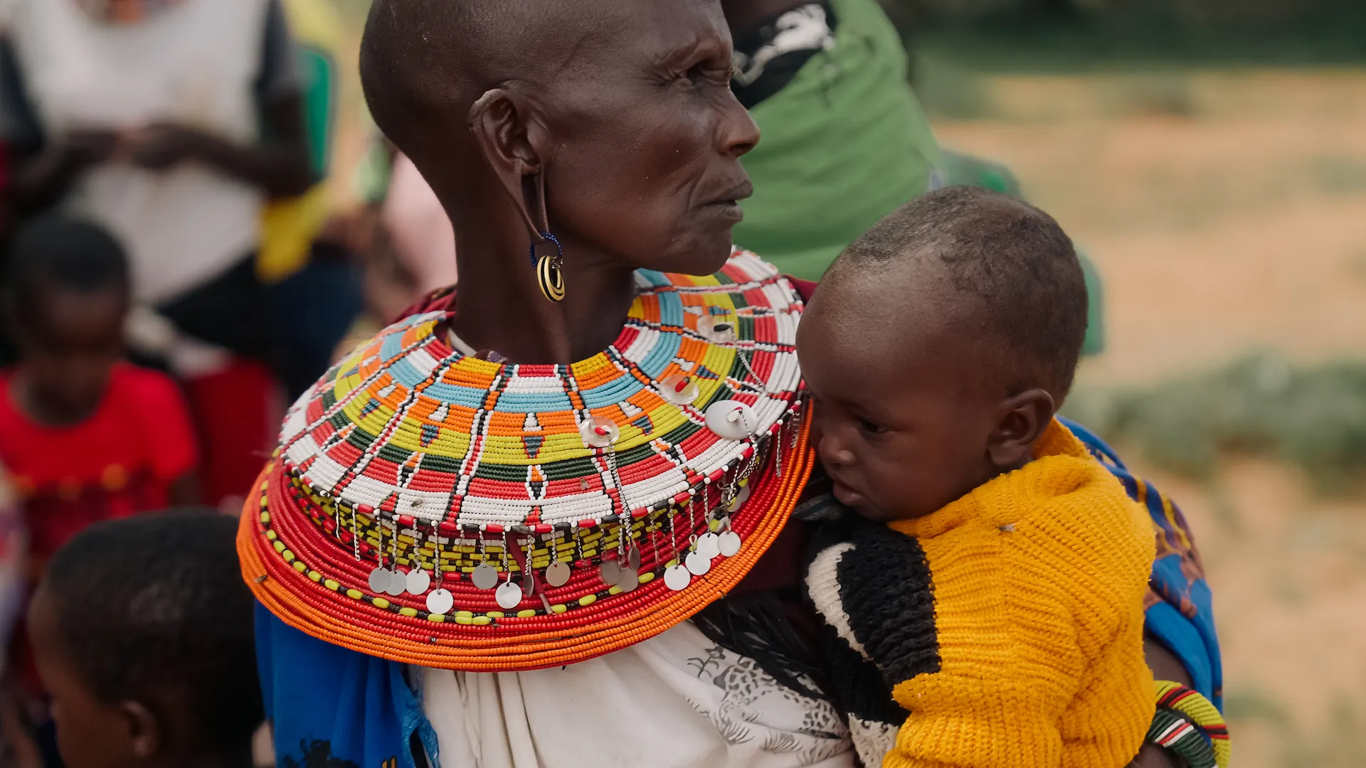 Mothers and small children are often the first to arrive at dawn to receive CHAT's medical services.